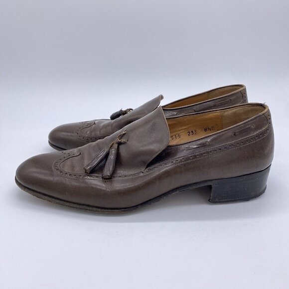Salvatore Ferragamo Dress Shoes Brown Leather Tassel Wingtip Loafers main image 9